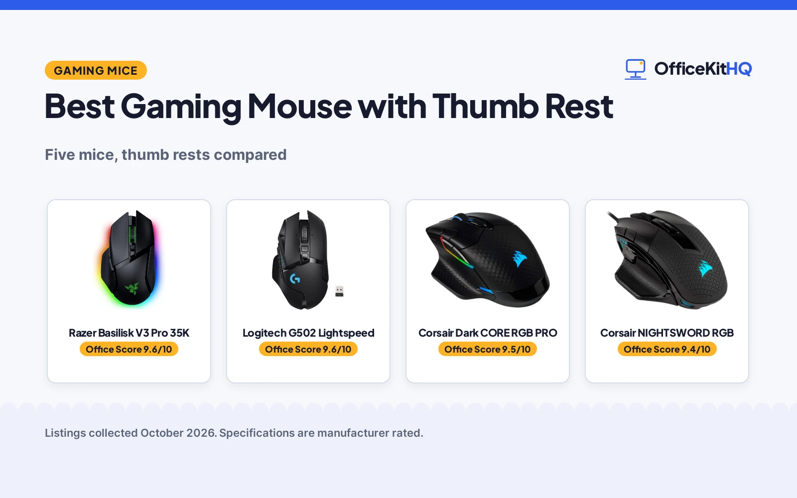 Best Gaming Mouse with Thumb Rest (2026): 5 Compared