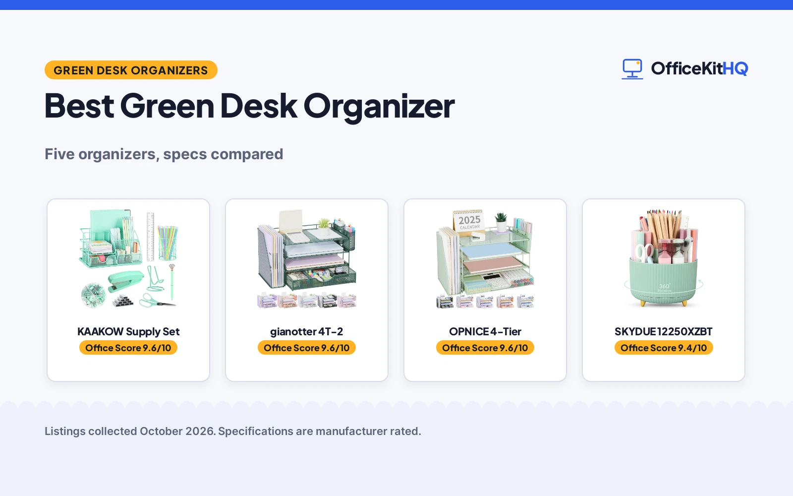 Best Green Desk Organizer (2026): 5 Picks Compared