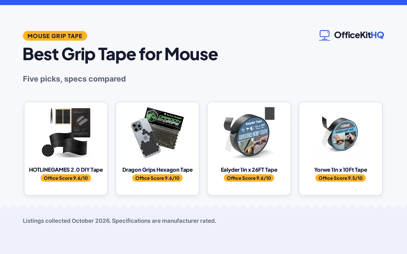 Best Grip Tape for Mouse (2026): 5 Picks Compared