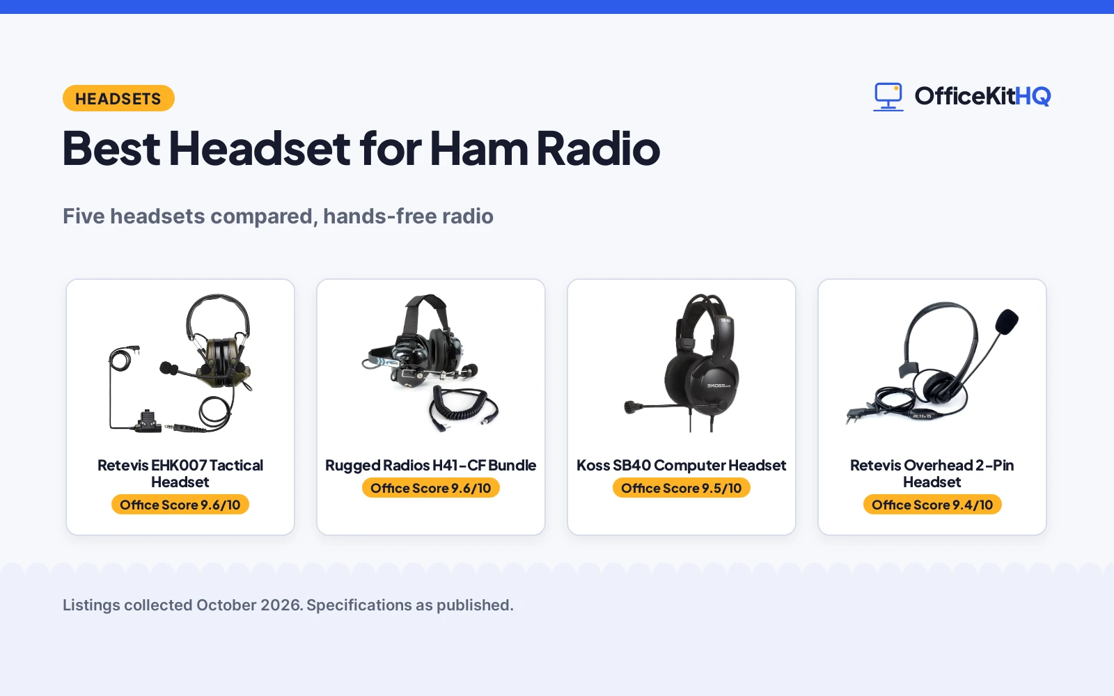 Best Headset for Ham Radio (2026): 5 Compared