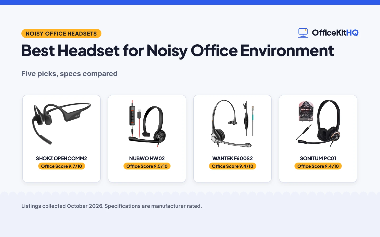 Best Headset for Noisy Office Environment (2026): 5 Compared