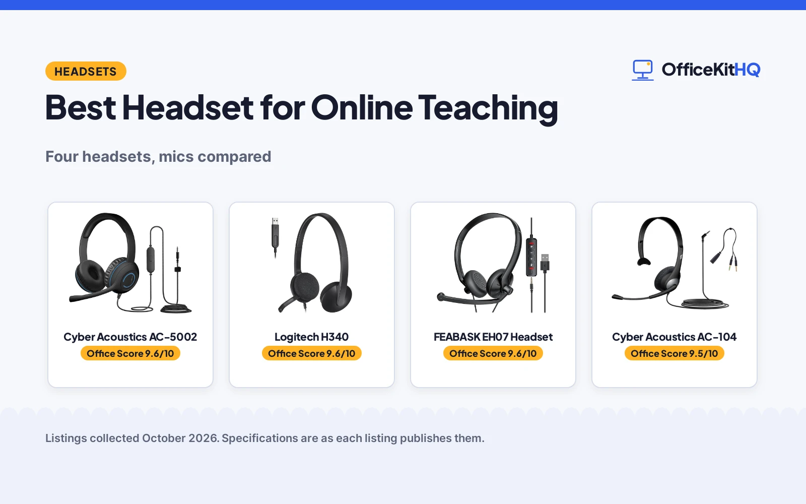 Best Headset for Online Teaching (2026): 4 Compared