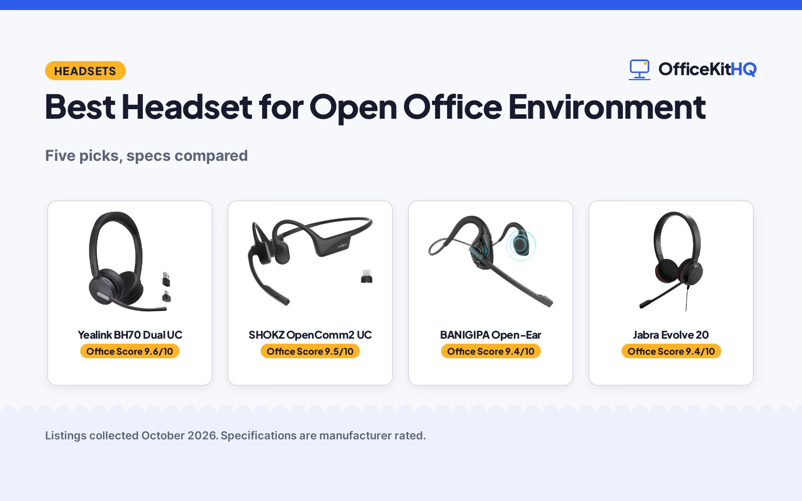 Best Headset for Open Office Environment (2026): 5 Compared