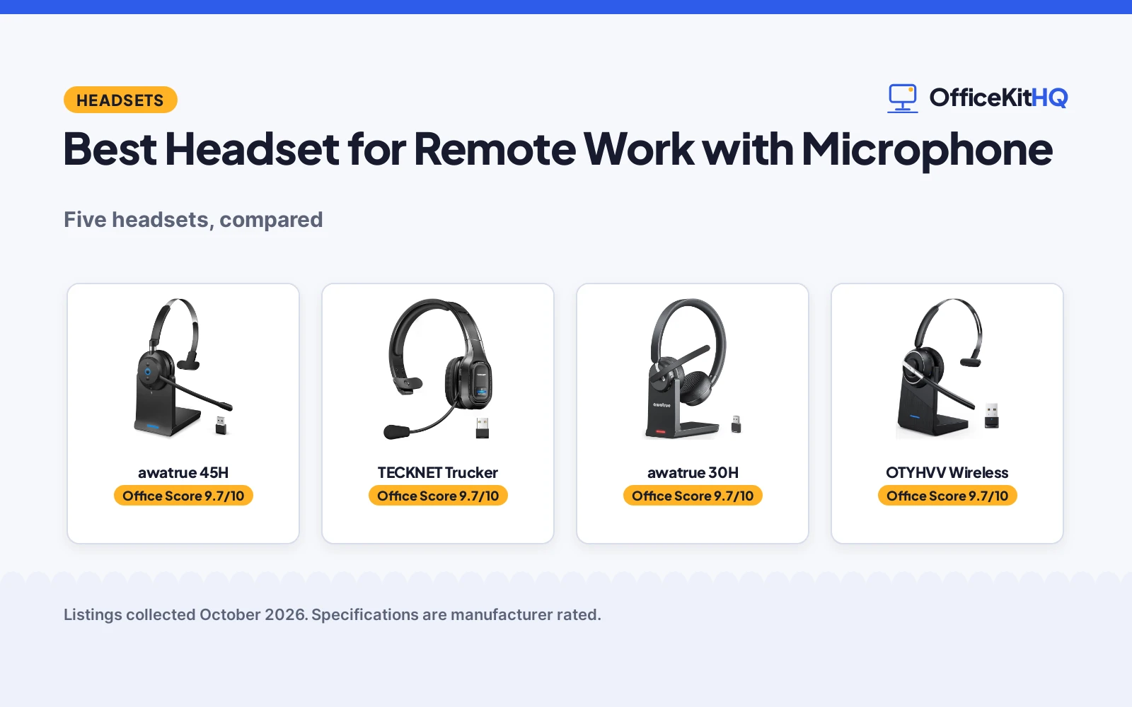 Best Headset for Remote Work with Microphone (2026): 5 Compared