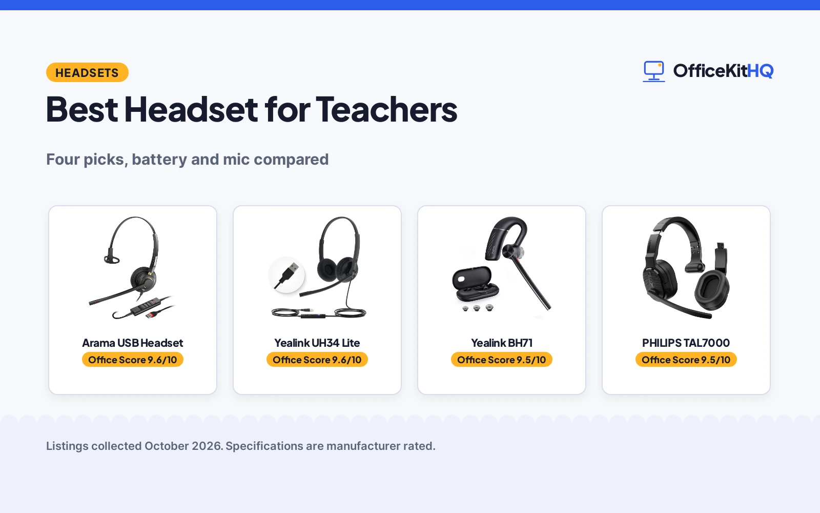 Best Headset for Teachers (2026): 4 Picks Compared