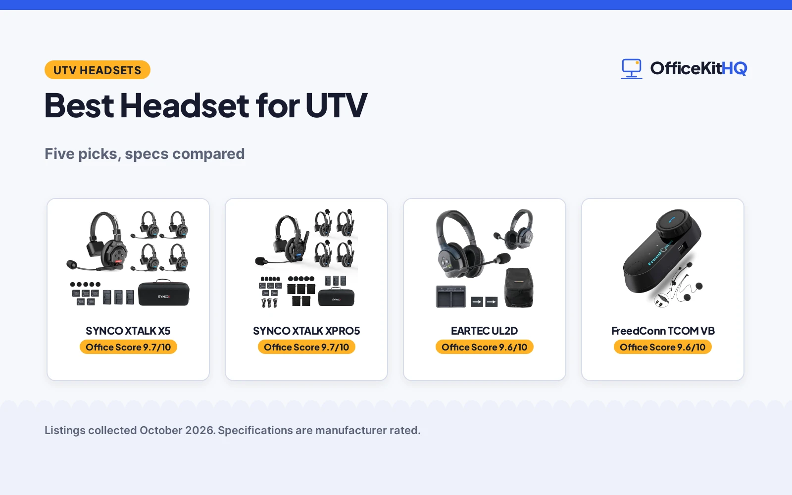 Best Headset for UTV (2026): 5 Intercom Picks