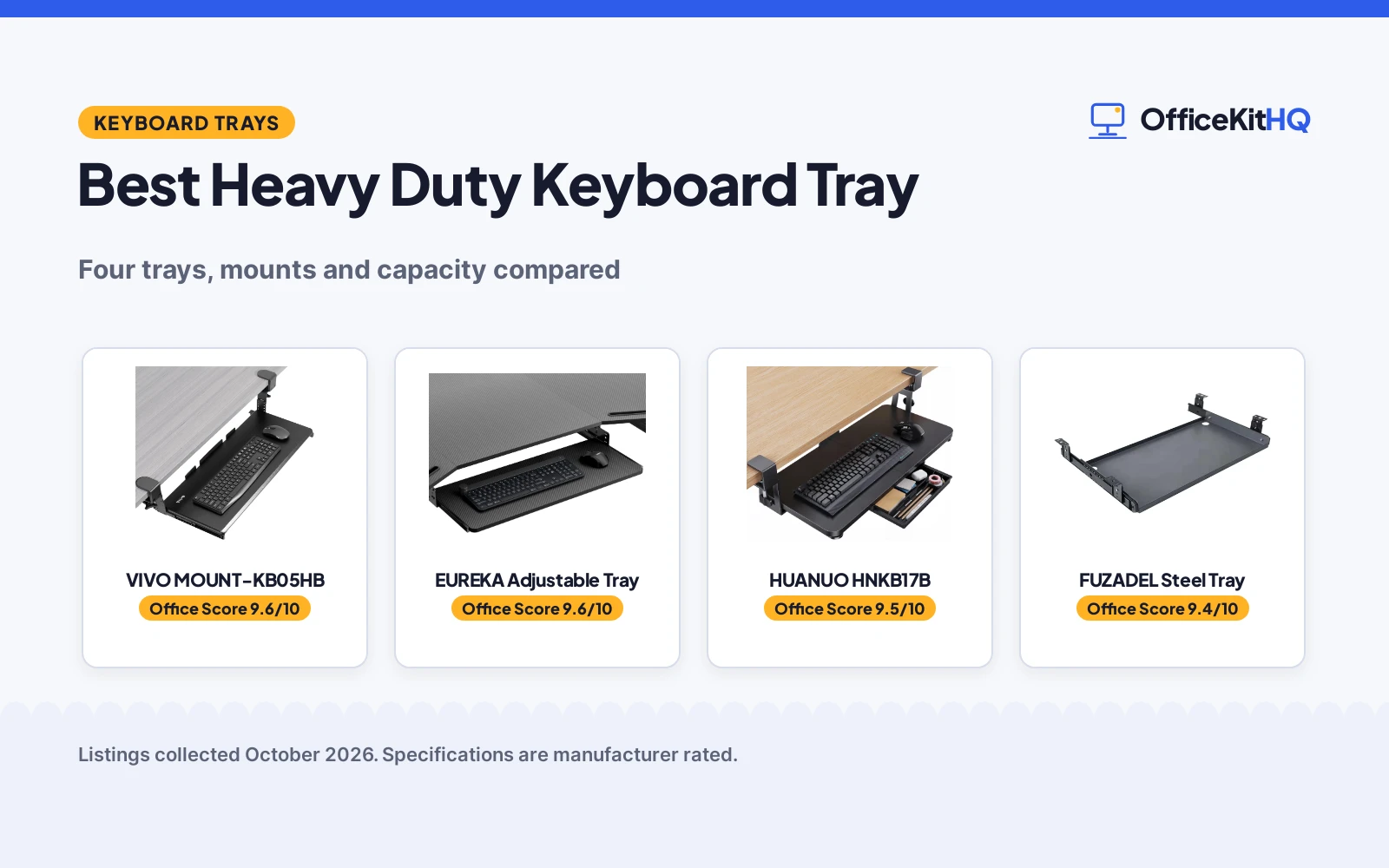 Best Heavy Duty Keyboard Tray (2026): 4 Picks Compared