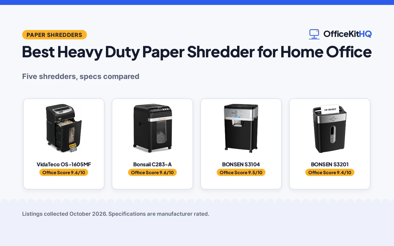 Best Heavy Duty Paper Shredder for Home Office (2026): 5 Picks