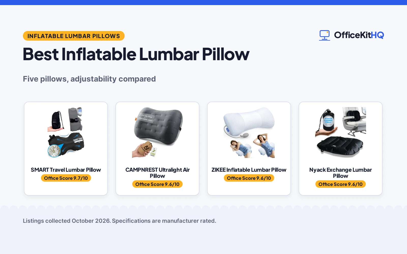 Best Inflatable Lumbar Pillow (2026): 5 Pillows Compared