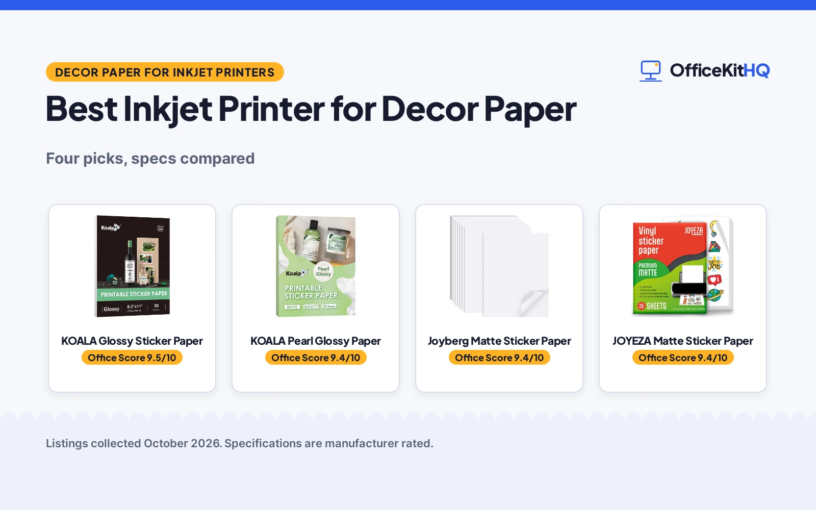 Best Inkjet Printer for Decor Paper (2026): 4 Picks Compared