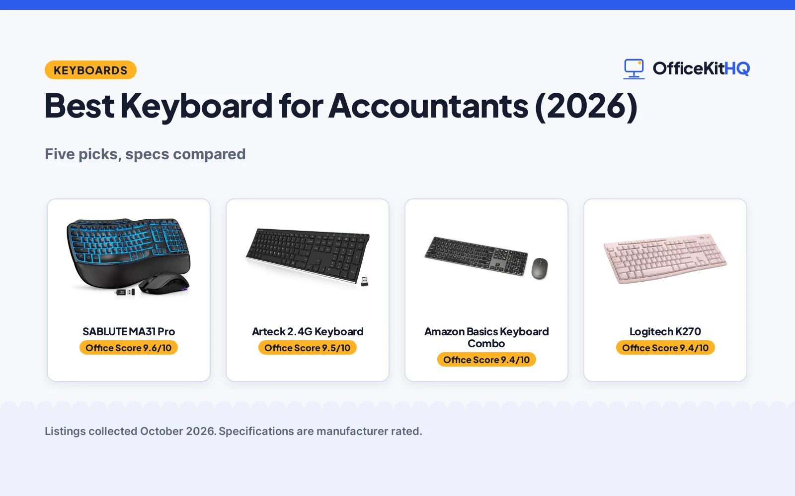 Best Keyboard for Accountants (2026): 5 Picks Compared
