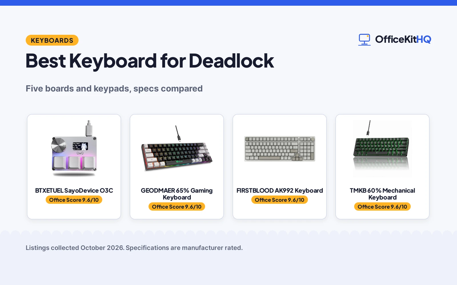 Best Keyboard for Deadlock (2026): 5 Picks Compared