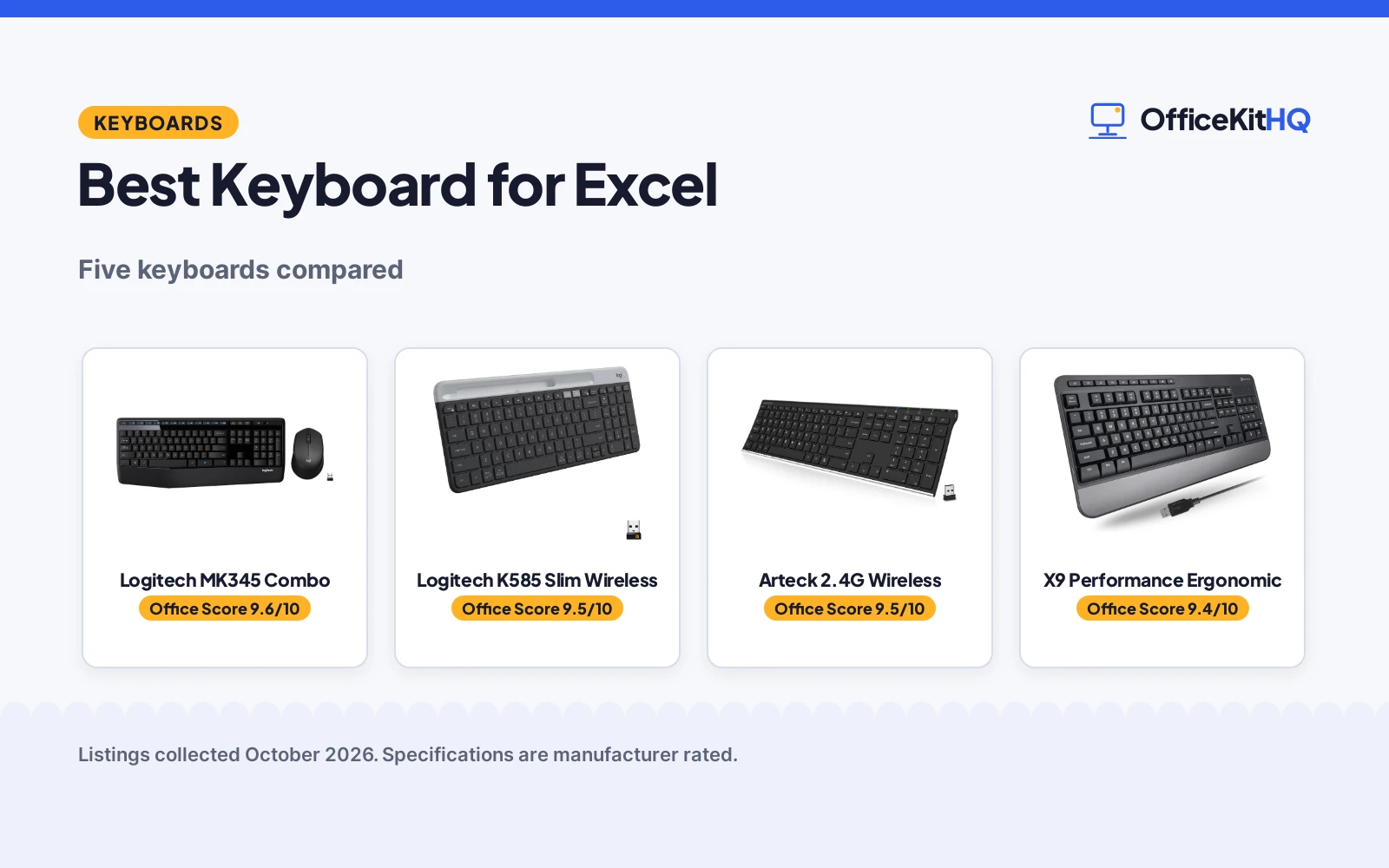 Best Keyboard for Excel (2026): 5 Picks Compared