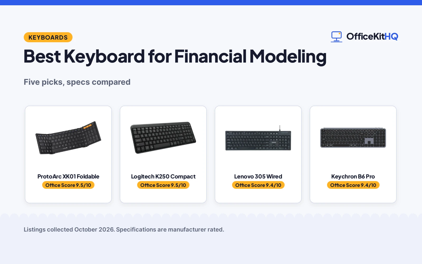 Best Keyboard for Financial Modeling (2026): 5 Compared