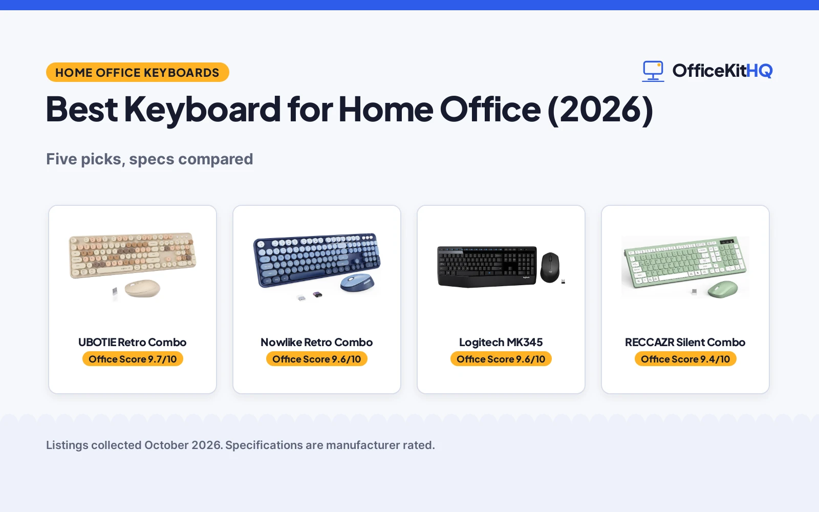 Best Keyboard for Home Office (2026): 5 Compared