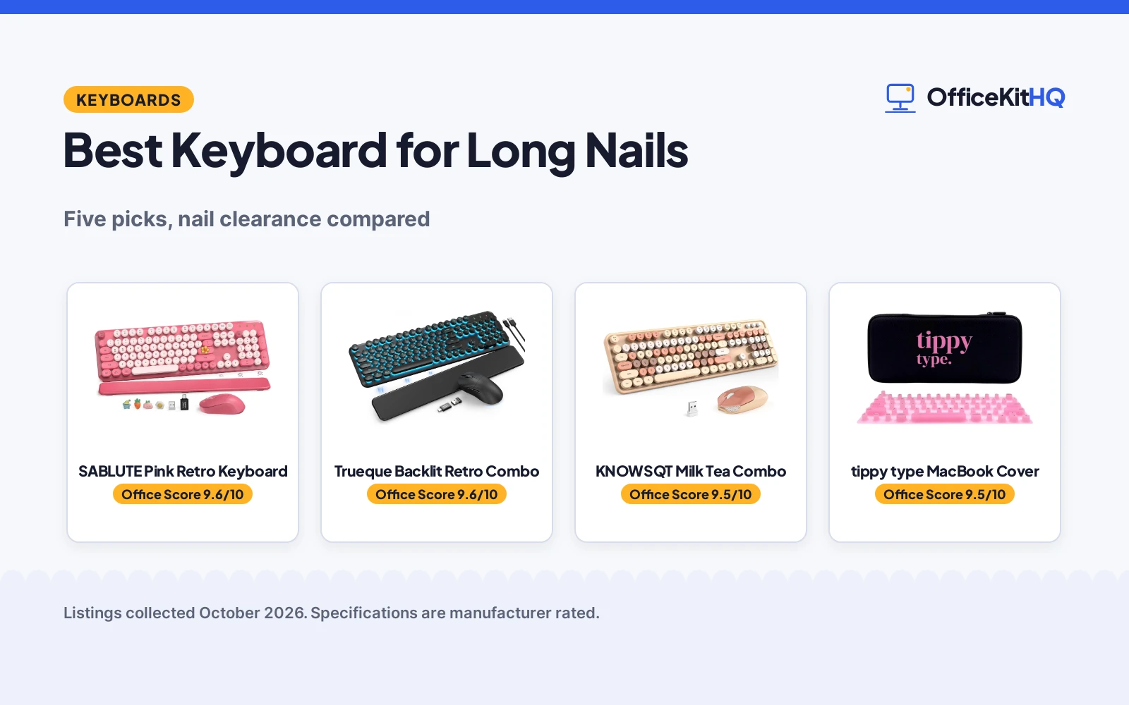 Best Keyboard for Long Nails: 5 Picks Compared