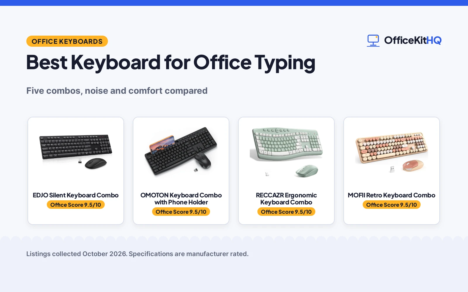 Best Keyboard for Office Typing (2026): 5 Quiet Combos