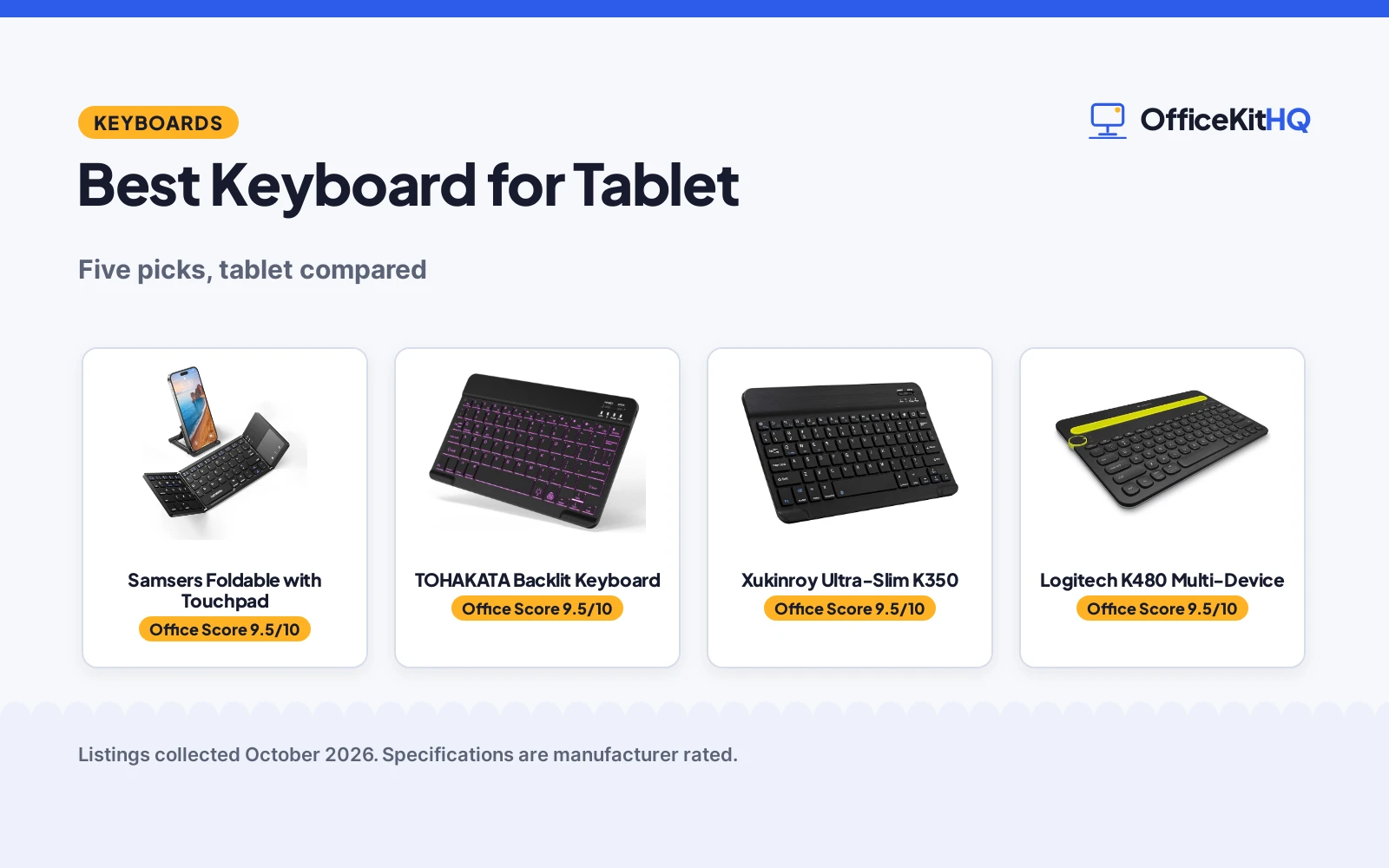 Best Keyboard for Tablet: 5 Bluetooth Picks Compared