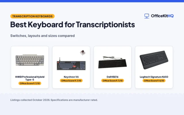 Best Keyboard for Transcriptionists (2026): 5 Keyboards Compared