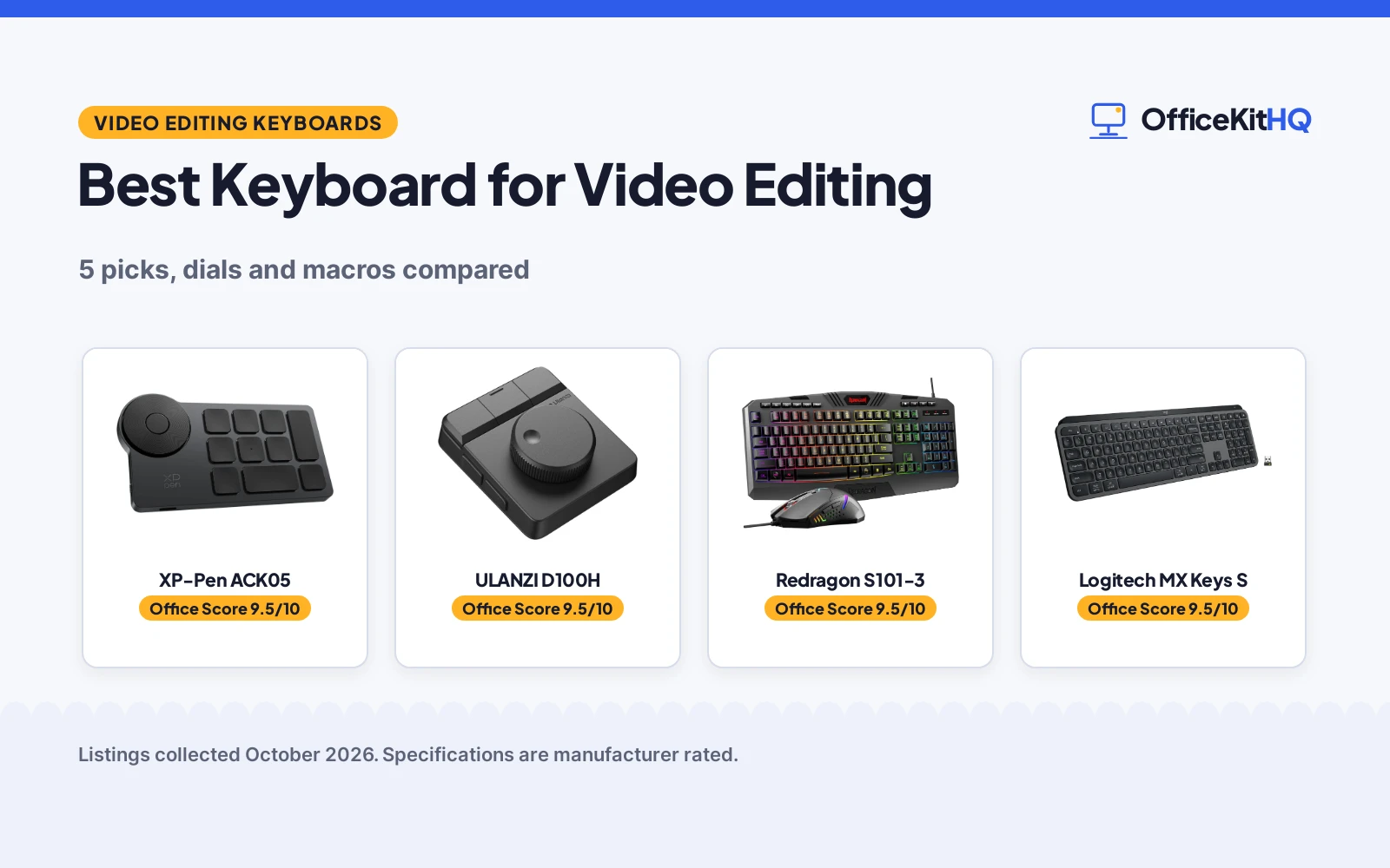 Best Keyboard for Video Editing (2026): 5 Compared