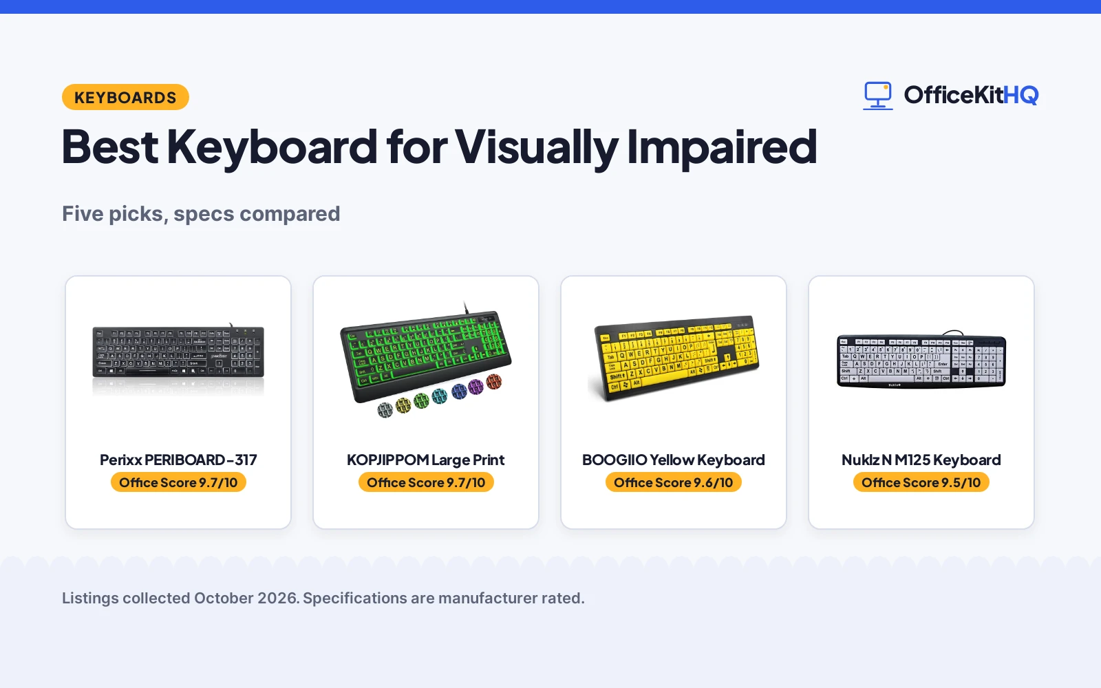 Best Keyboard for Visually Impaired (2026): 5 Picks