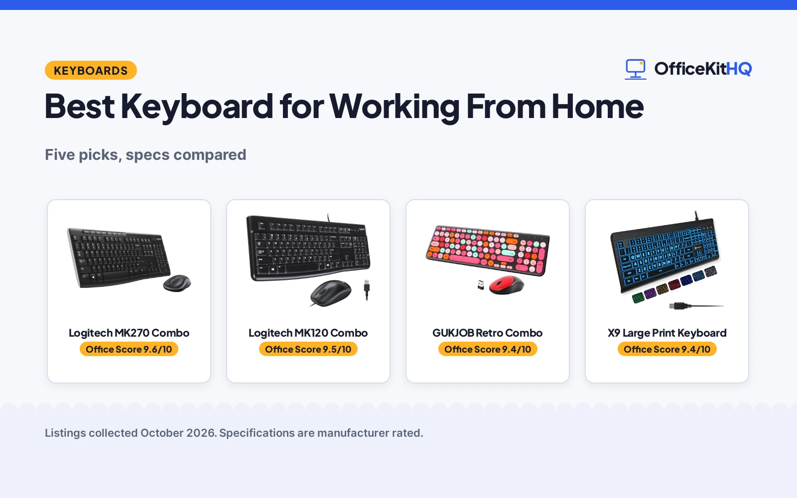 Best Keyboard for Working From Home (2026): 5 Picks