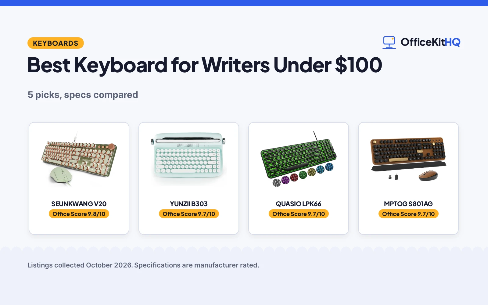 Best Keyboard for Writers Under $100 (2026): 5 Picks