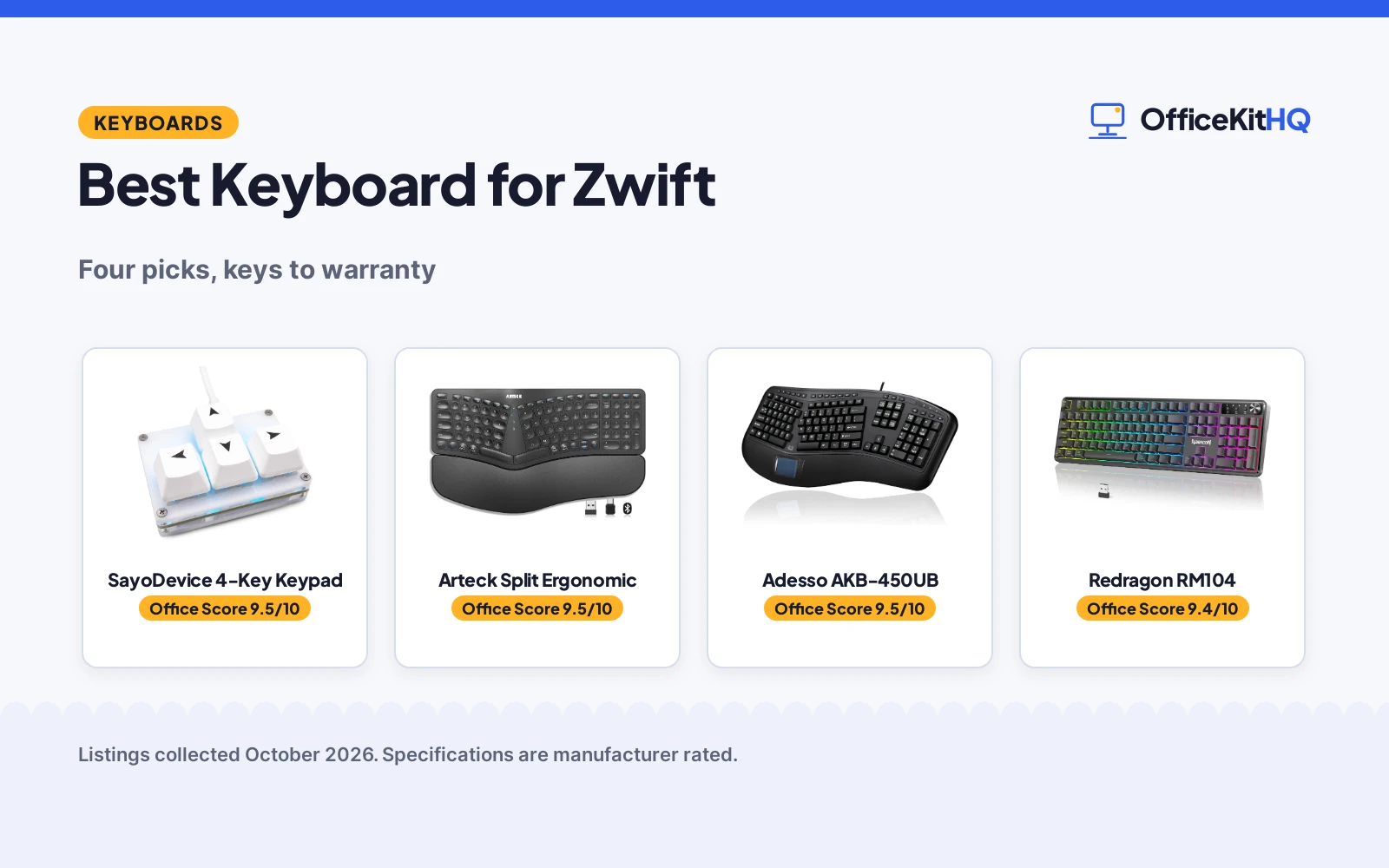 Best Keyboard for Zwift (2026): 4 Picks Compared