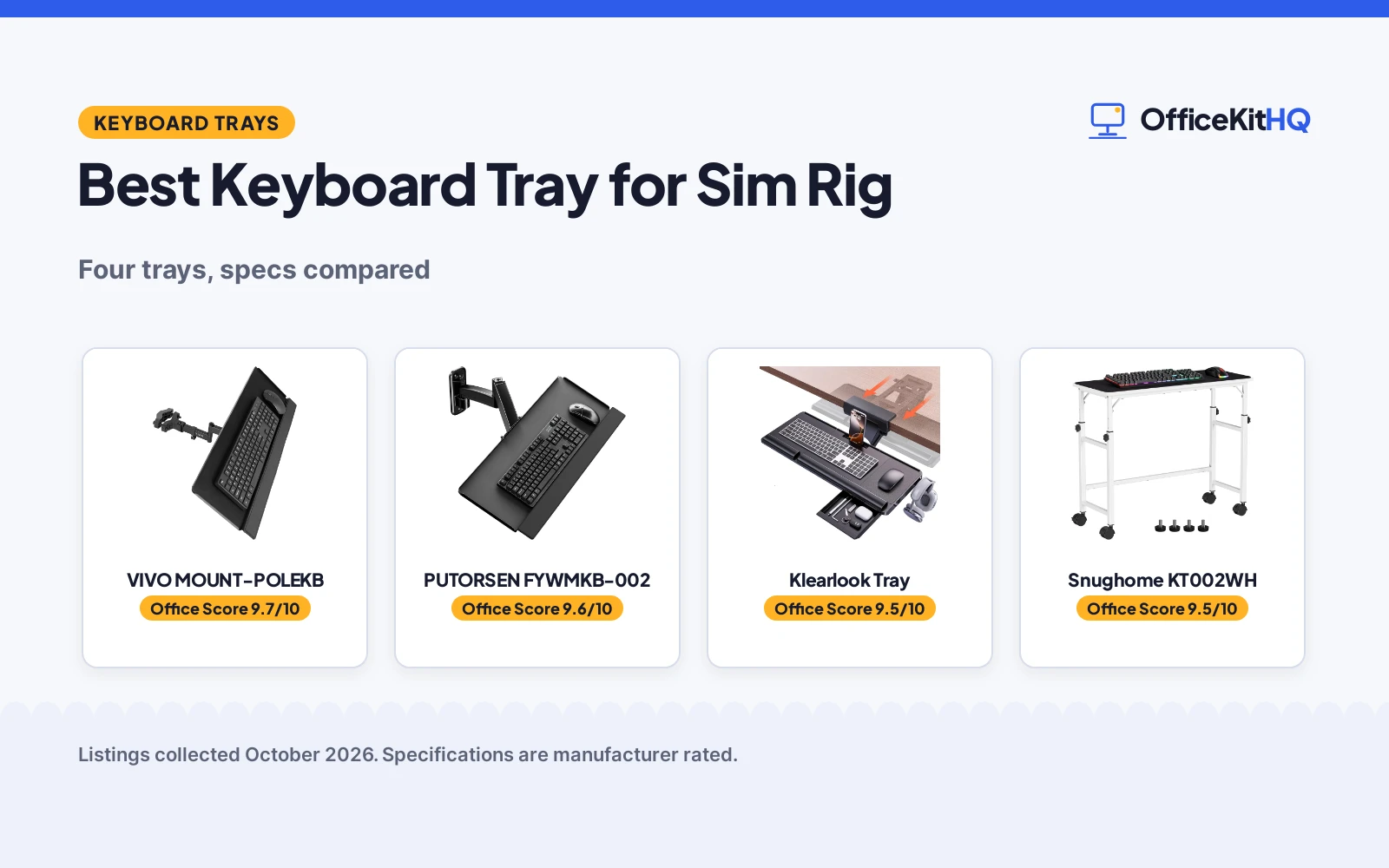 Best Keyboard Tray for Sim Rig (2026): 4 Picks Compared