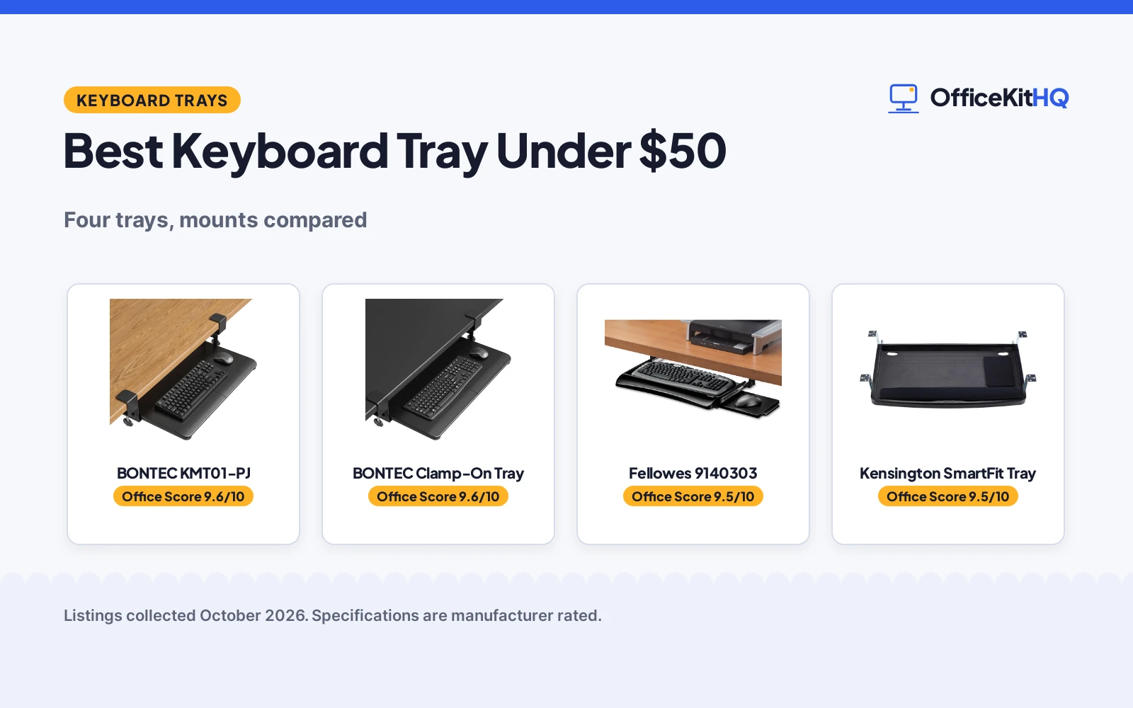 Best Keyboard Tray Under $50 (2026): 4 Picks Compared