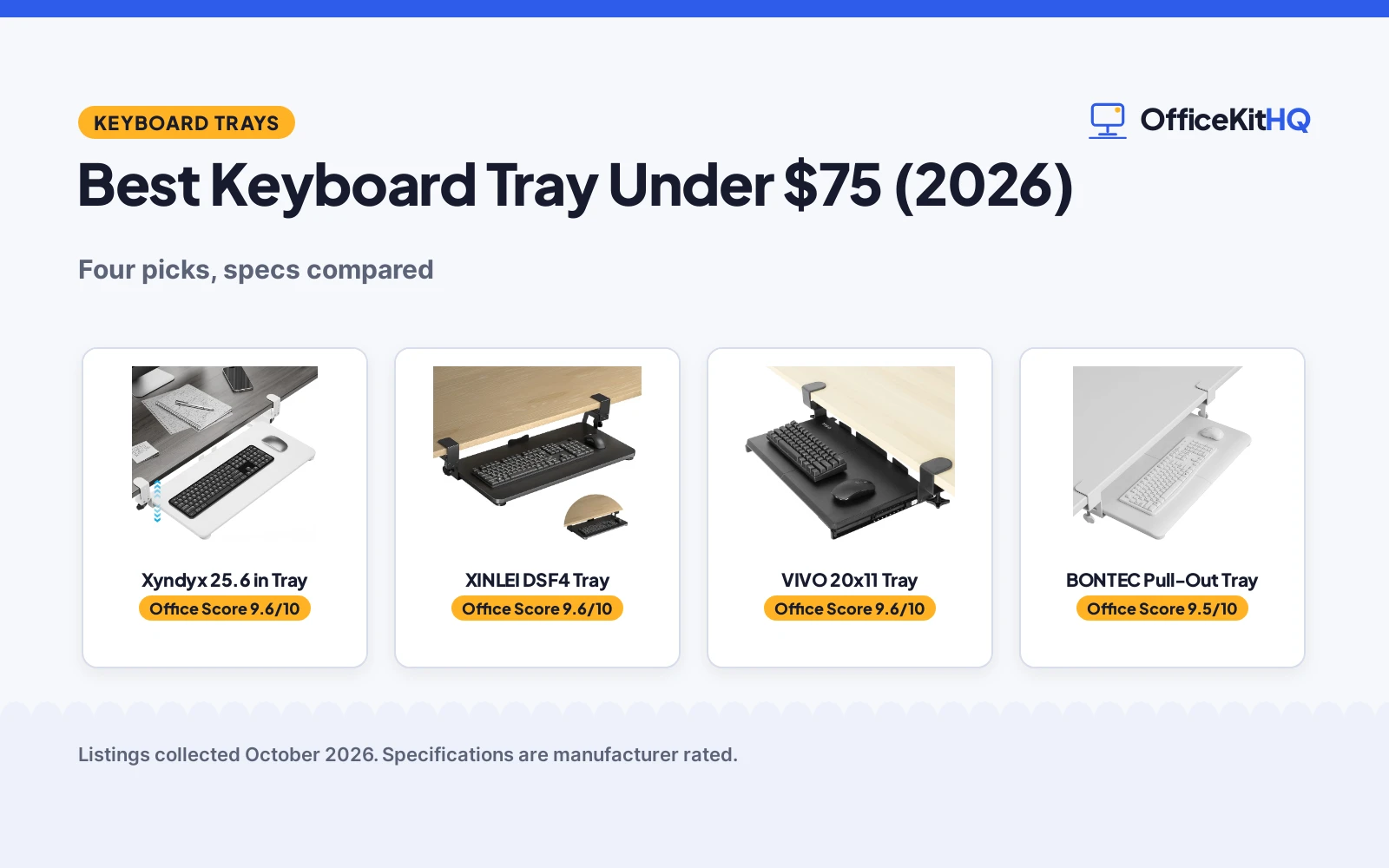 Best Keyboard Tray Under $75 (2026): 4 Picks Compared