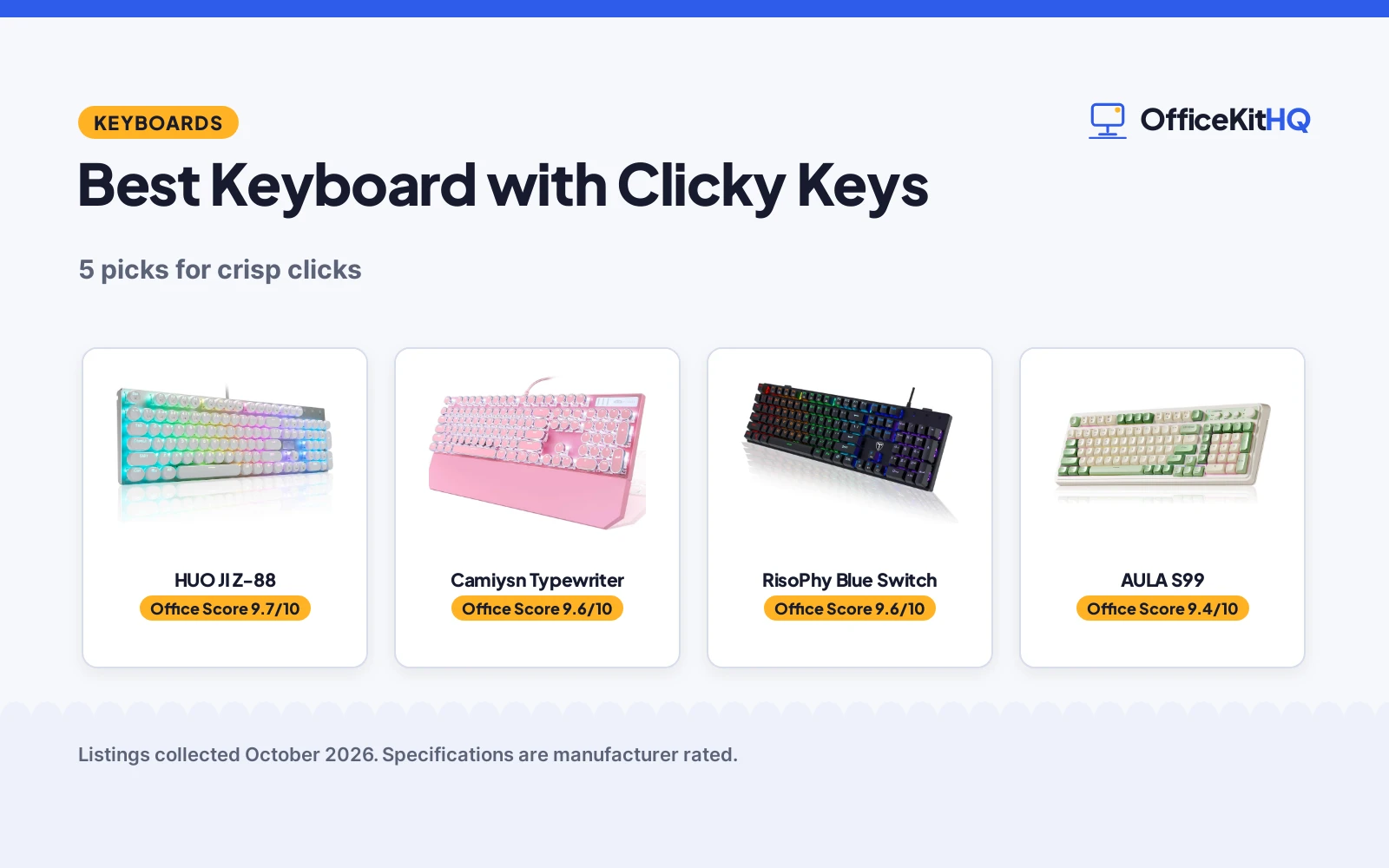 Best Keyboard with Clicky Keys (2026): 5 Compared