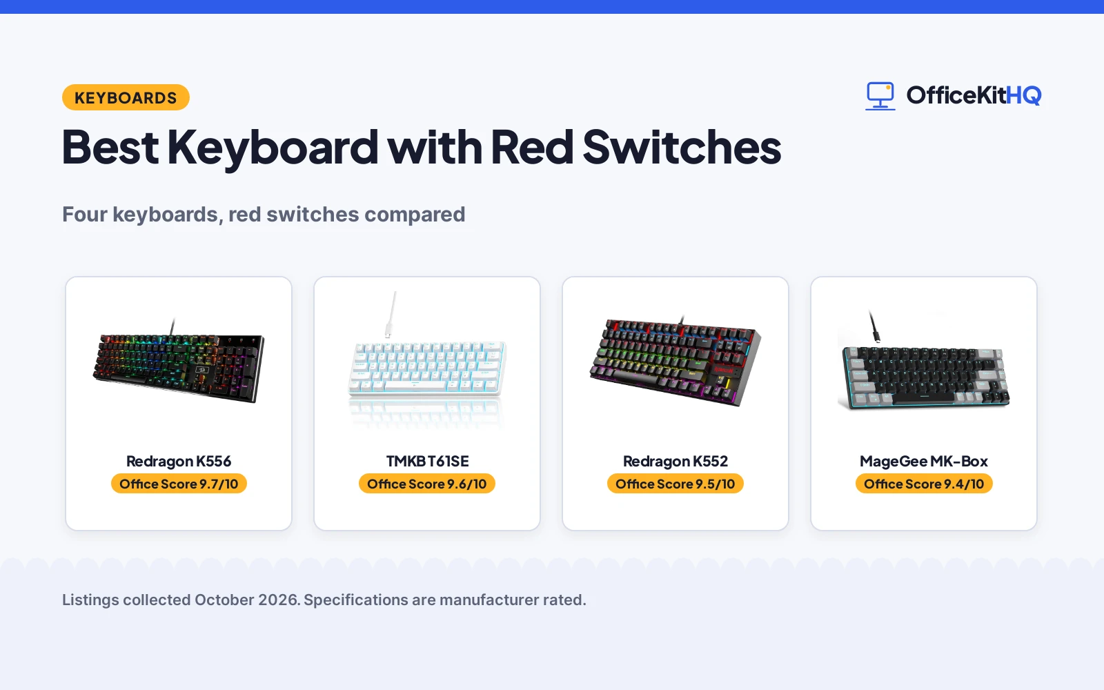 Best Keyboard with Red Switches (2026): 4 Compared