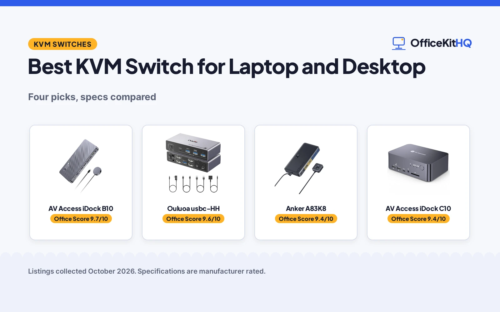 Best KVM Switch for Laptop and Desktop (2026): 4 Compared