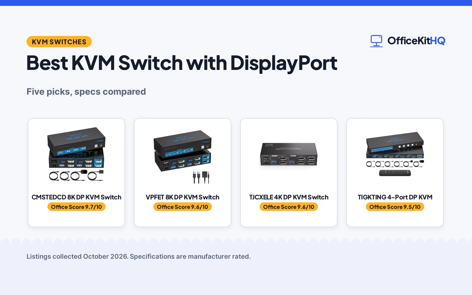 Best KVM Switch with DisplayPort (2026): 5 Switches Compared