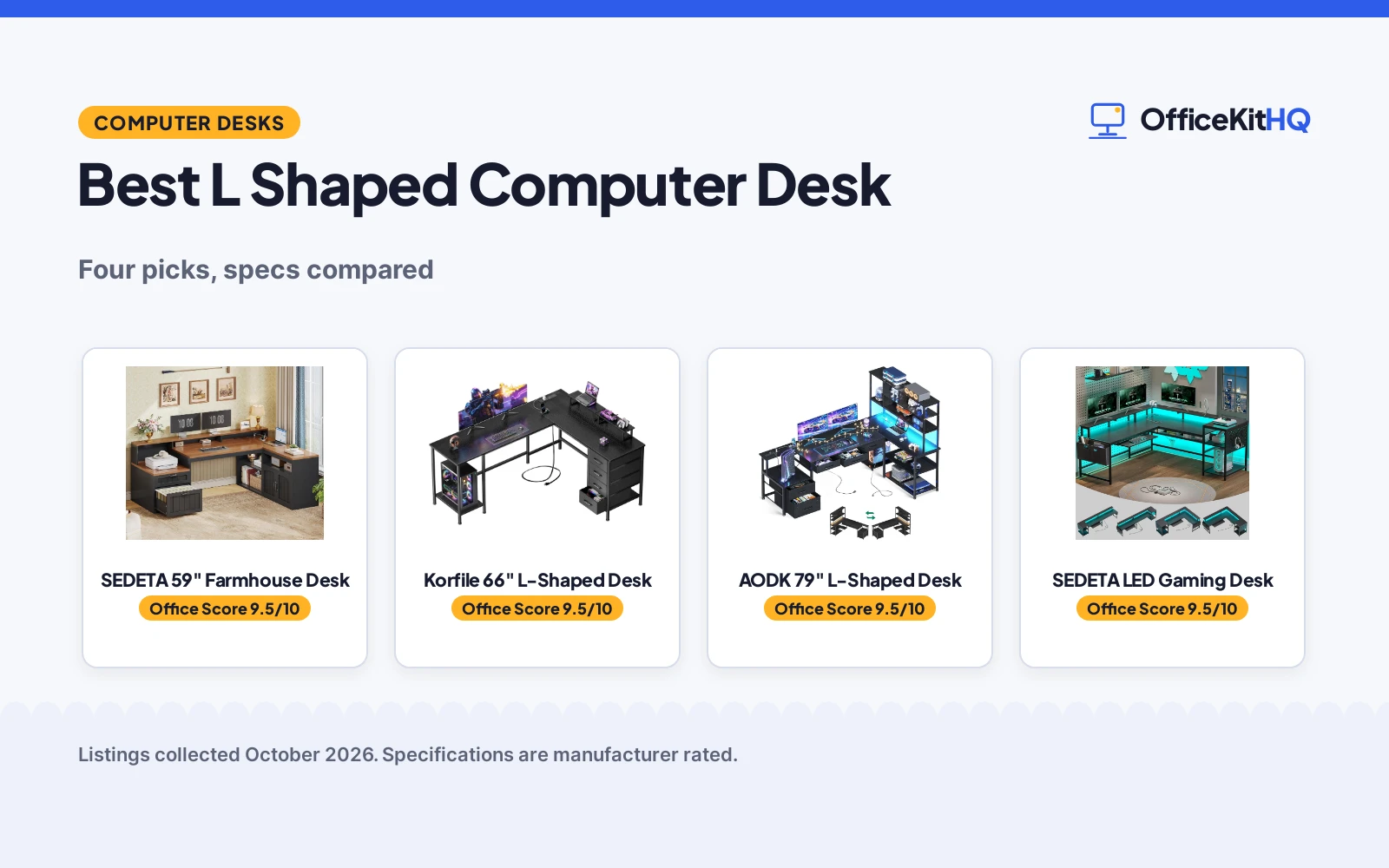 Best L Shaped Computer Desk (2026): 4 Picks Compared