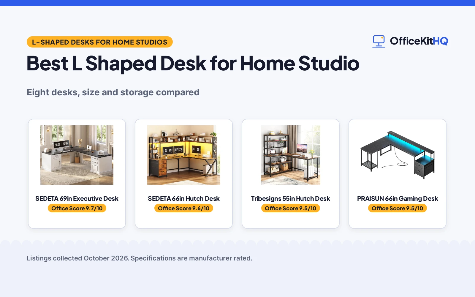 Best L Shaped Desk for Home Studio (2026)