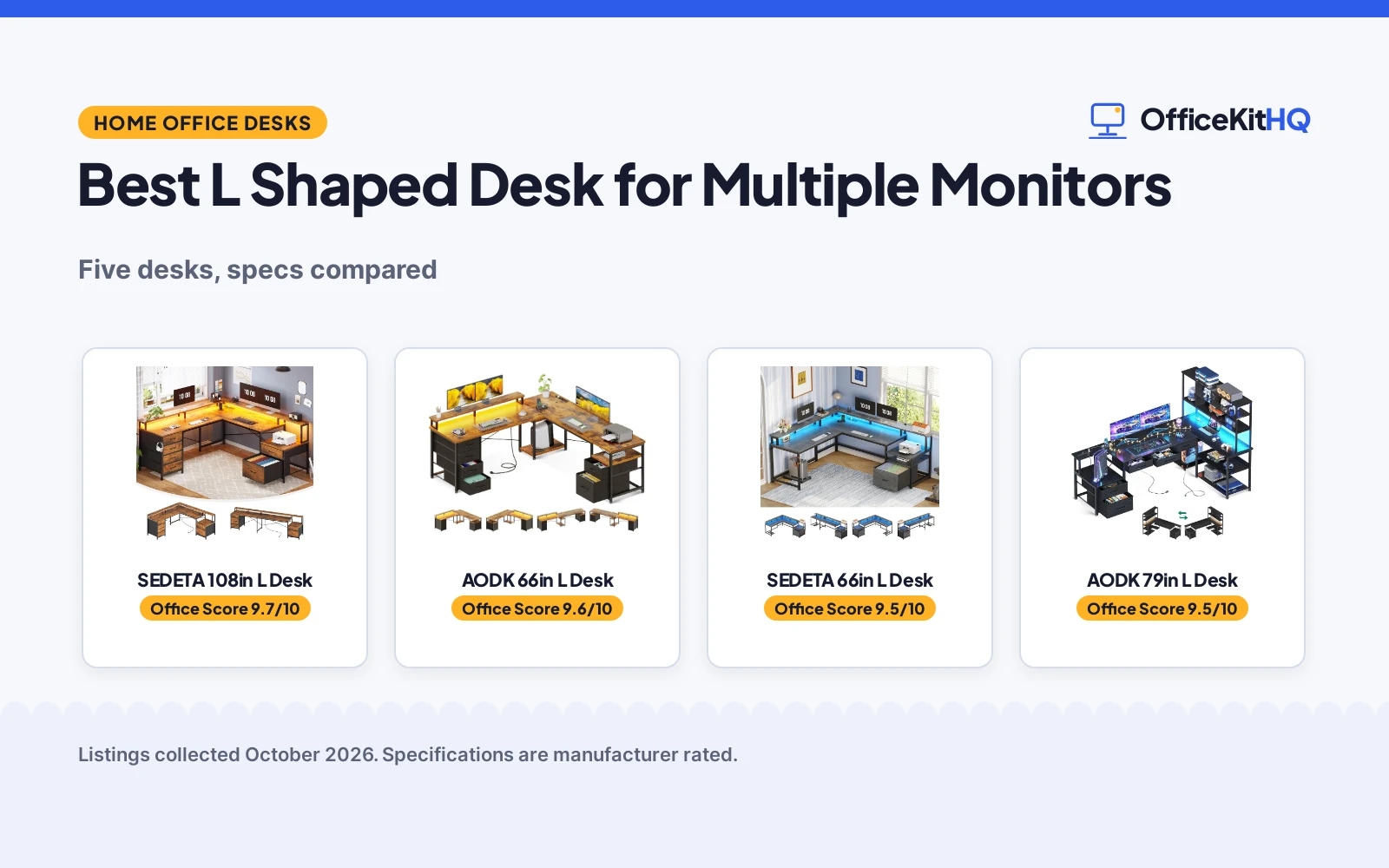 Best L Shaped Desk for Multiple Monitors (2026)