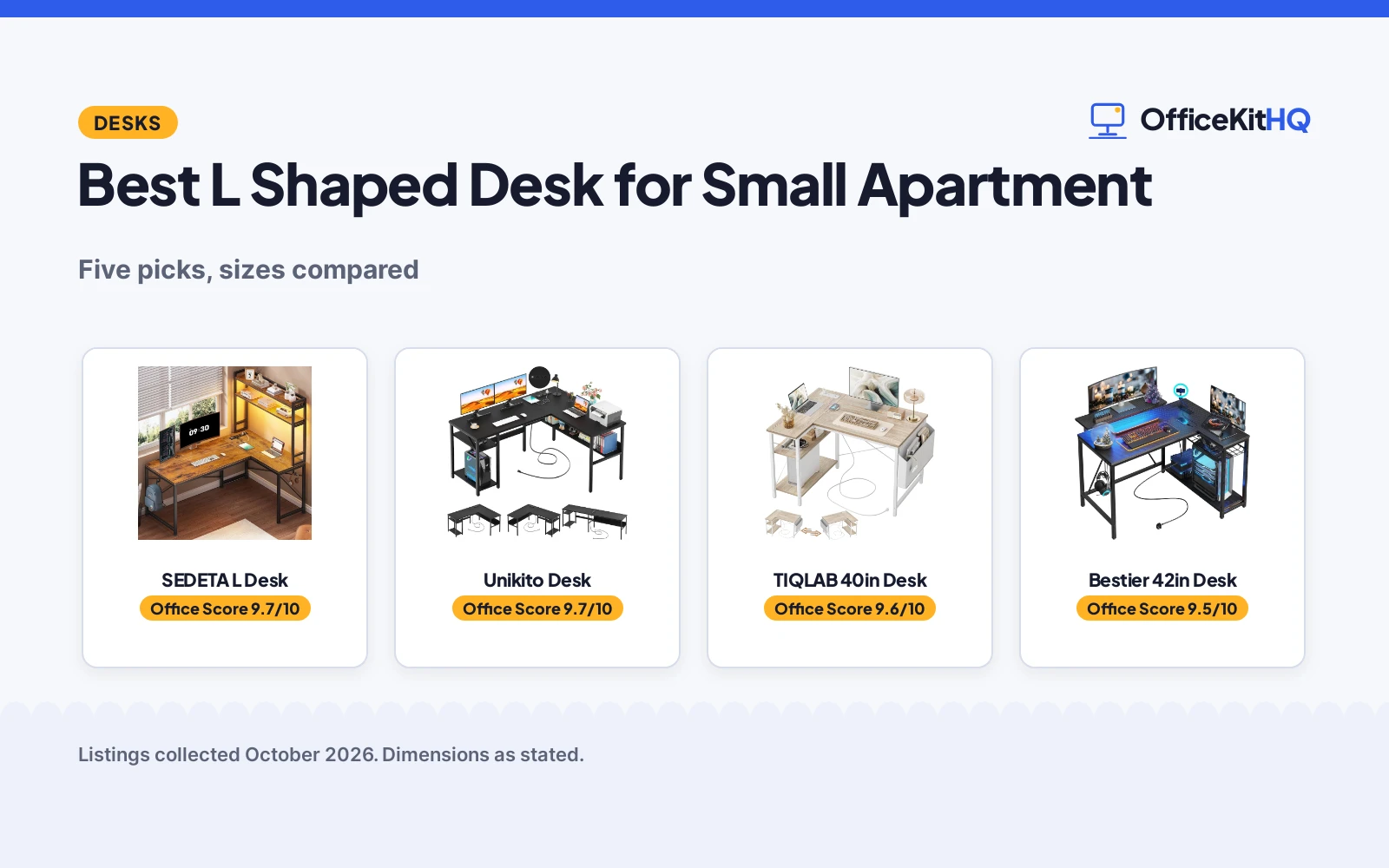 Best L Shaped Desk for Small Apartment (2026): 5 Picks