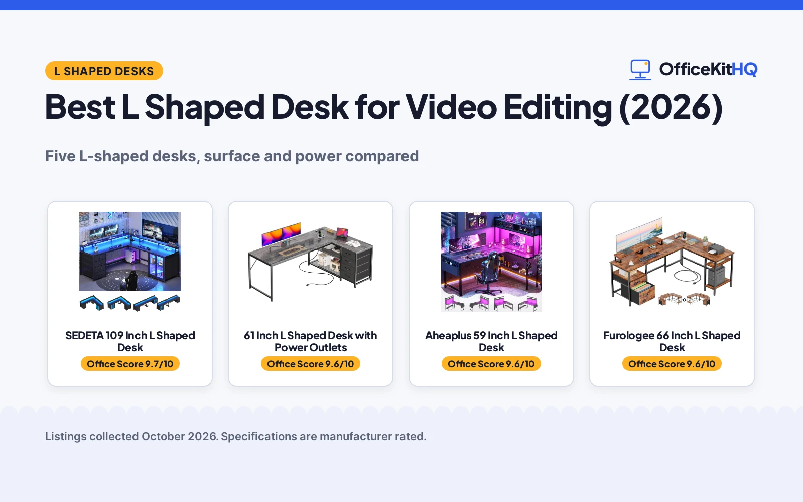 Best L Shaped Desk for Video Editing (2026): 5 Compared