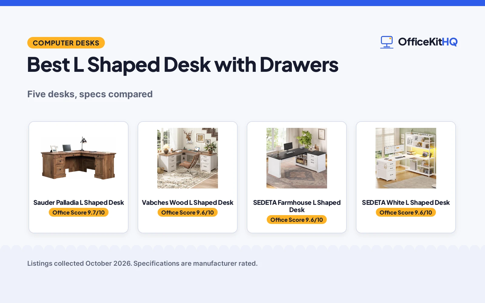Best L Shaped Desk with Drawers (2026): 5 Compared