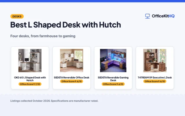 Best L Shaped Desk with Hutch (2026): 4 Compared