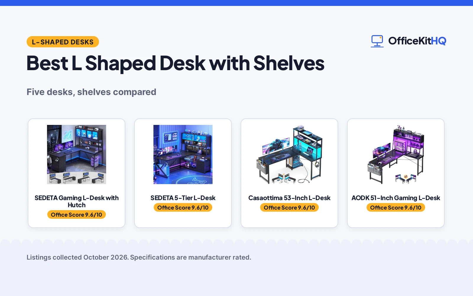 Best L Shaped Desk with Shelves: 5 Picks Compared