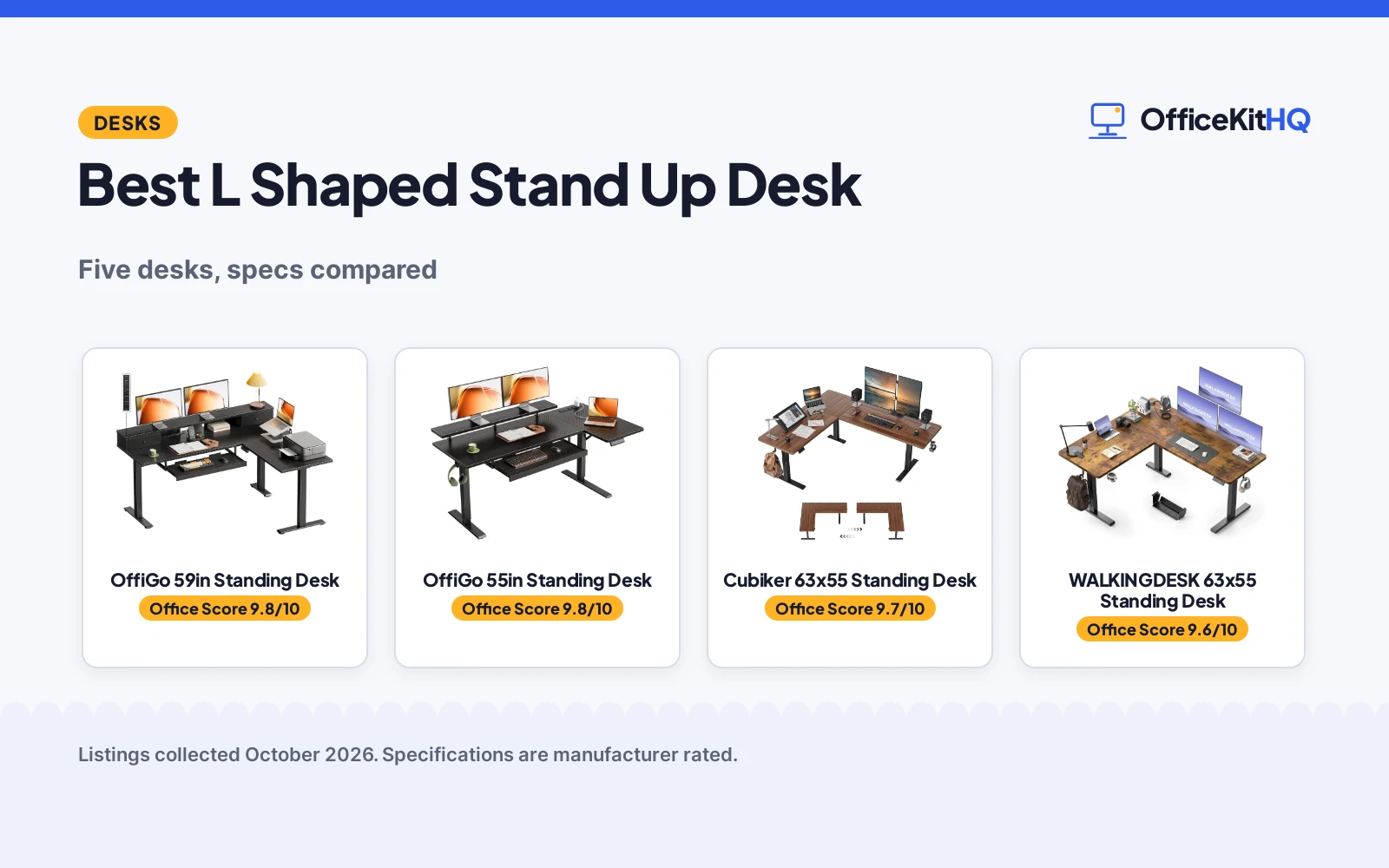 Best L Shaped Stand Up Desk (2026): 5 Compared