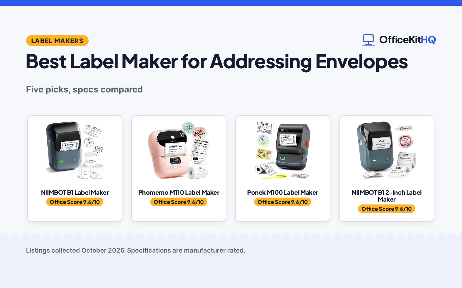 Best Label Maker for Addressing Envelopes (2026): 5 Compared