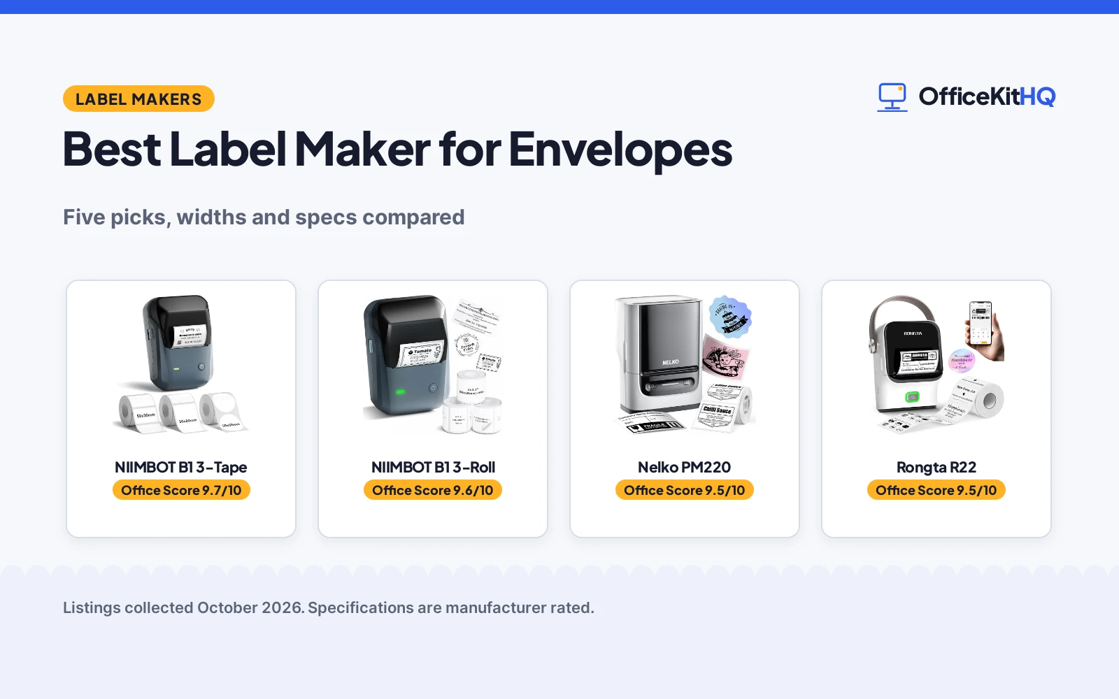 Best Label Maker for Envelopes (2026): 5 Compared