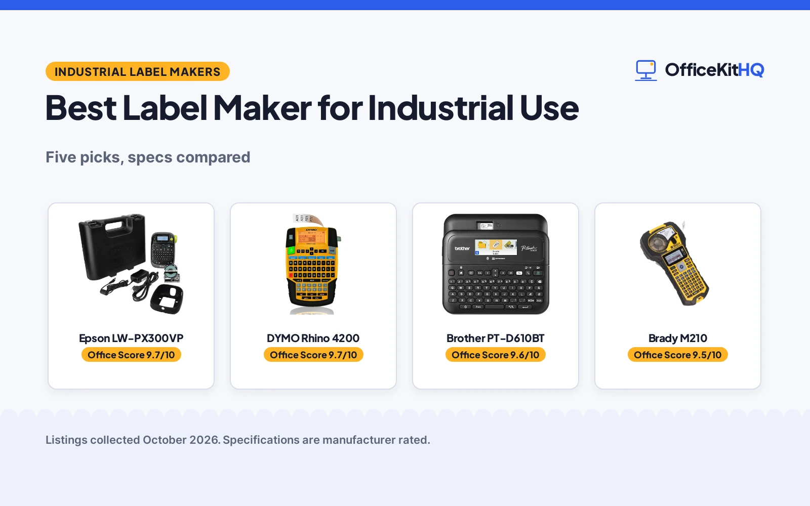 Best Label Maker for Industrial Use (2026): 5 Compared