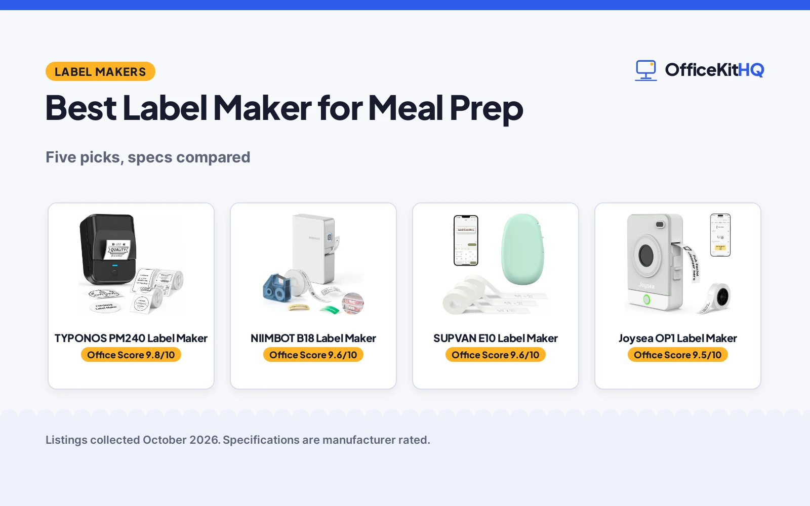 Best Label Maker for Meal Prep (2026): 5 Makers Compared