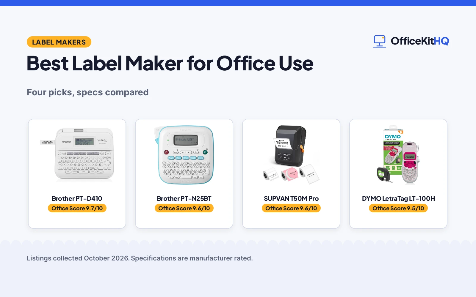 Best Label Maker for Office Use (2026): 4 Compared