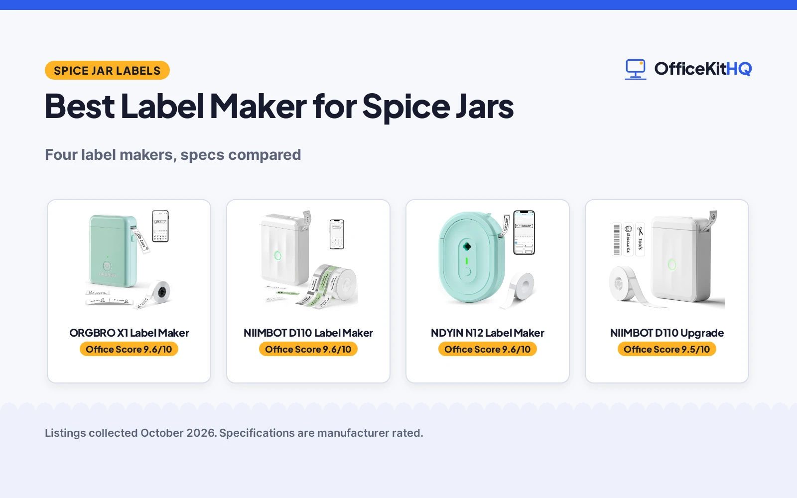 Best Label Maker for Spice Jars (2026): 4 Compared